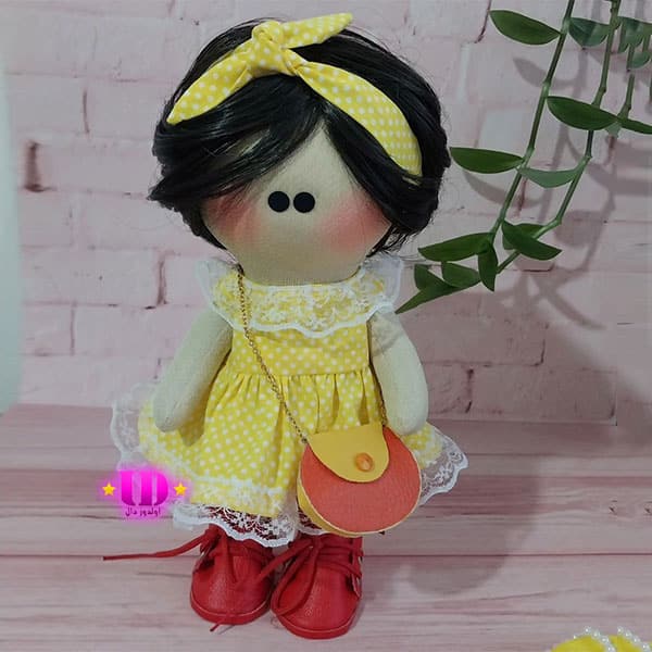 yellow-russian-2 عروسک روسی زرد 25 سانتی
